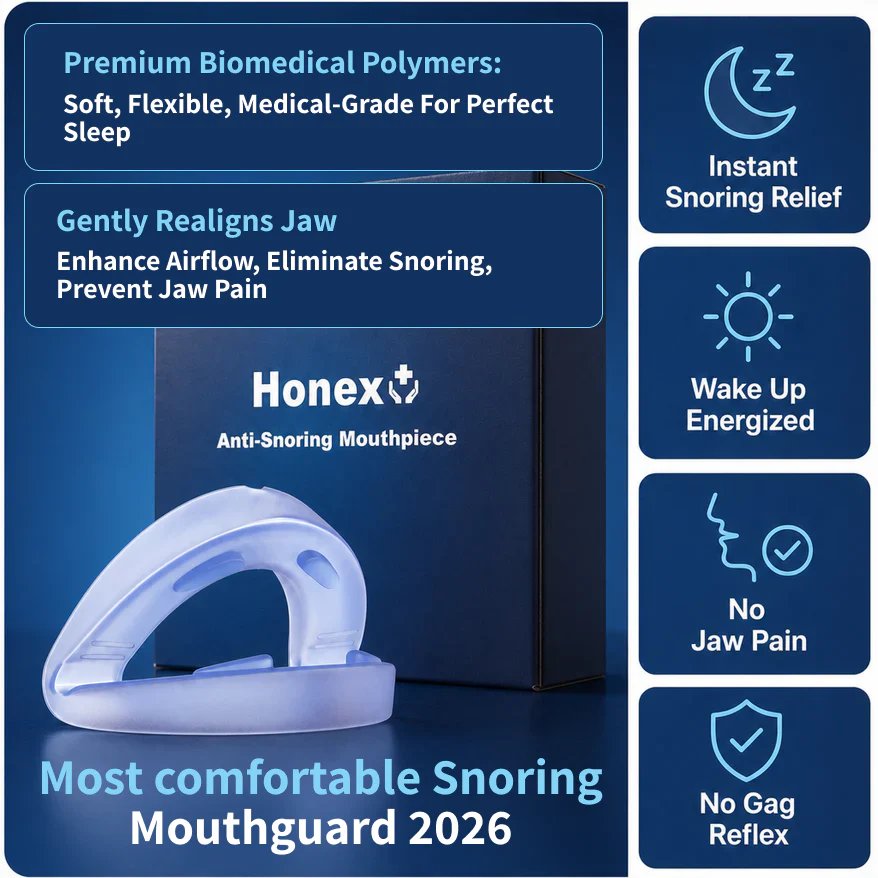 Honex™ Anti-Snoring Mouthpiece — Silent Nights, No Jaw Pain