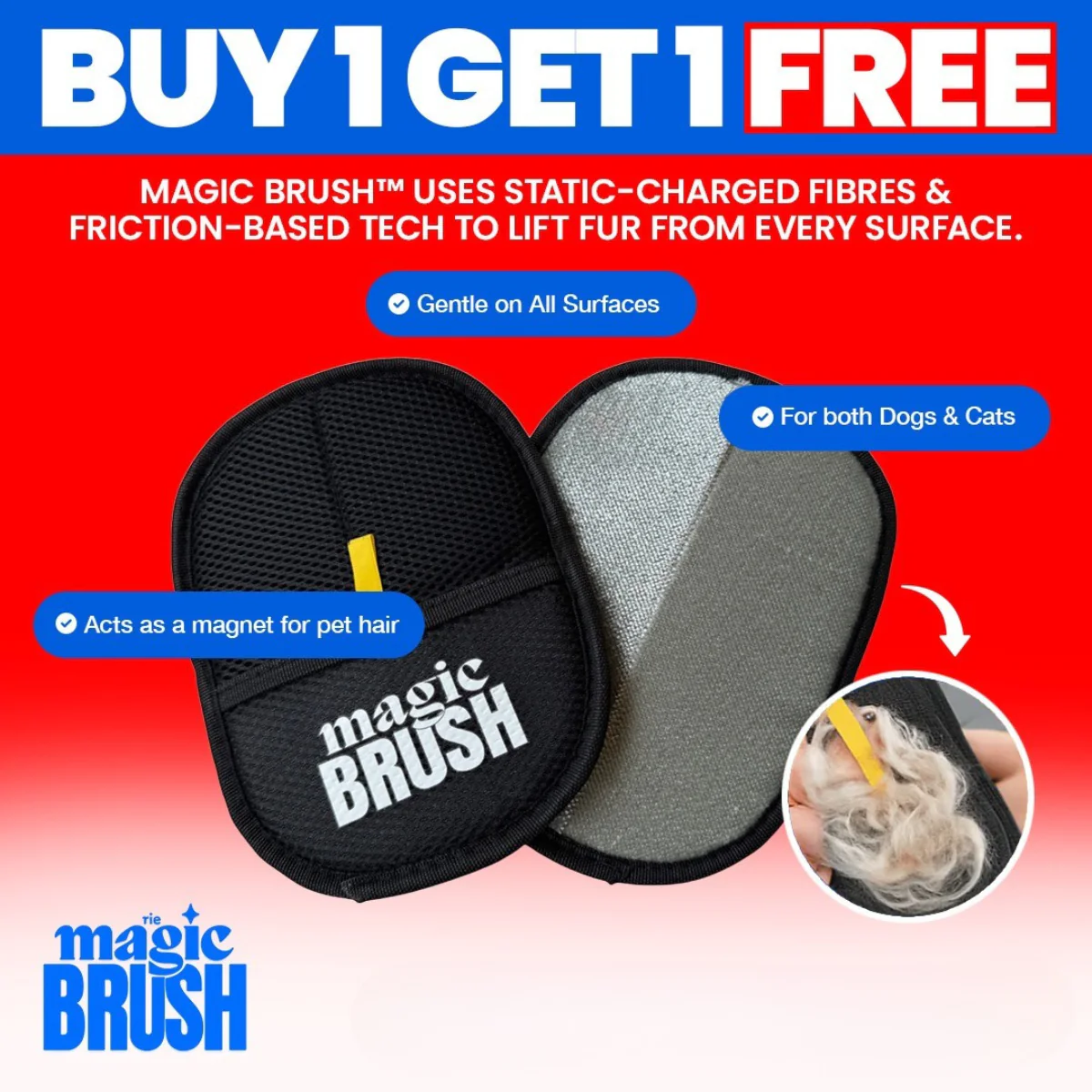 The MagicBrush™ — Pet Hair Remover